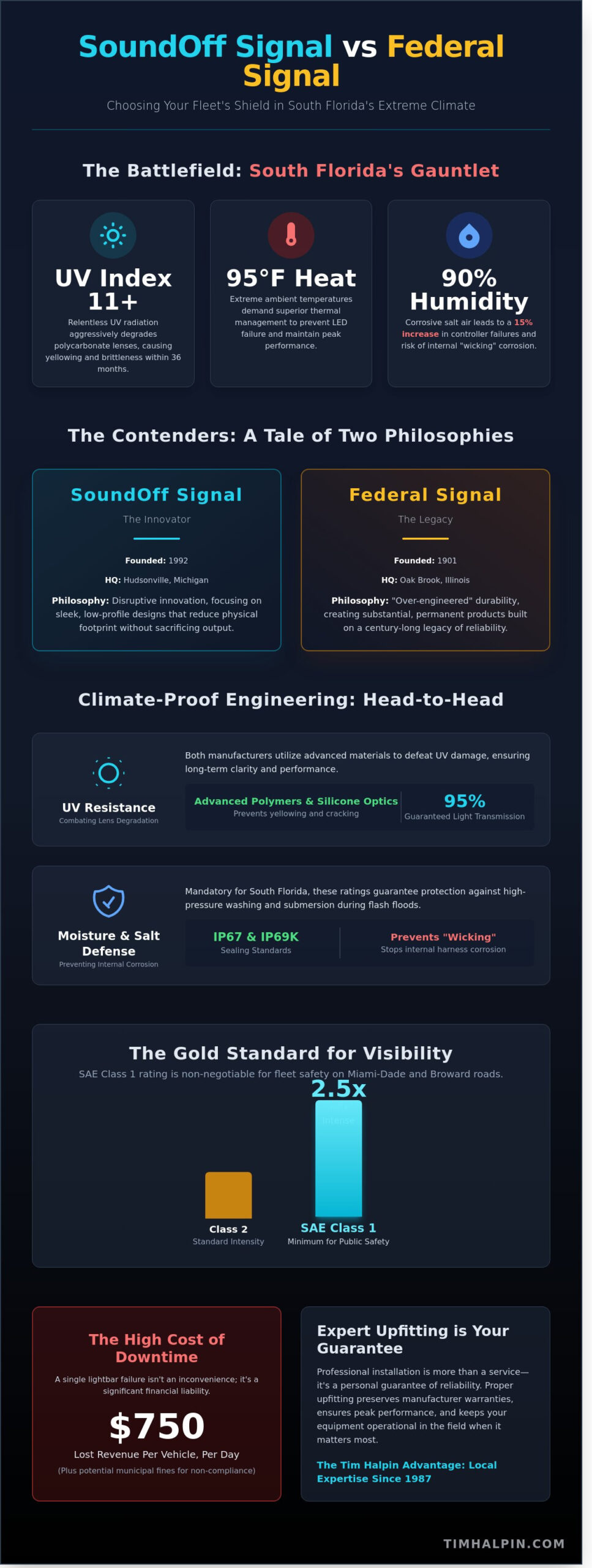 SoundOff Signal vs. Federal Signal: Choosing the Best Fleet Lighting in South Florida