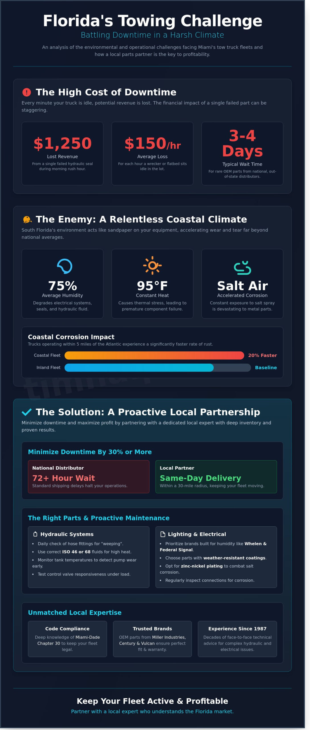 Tow Truck Parts in Florida: The Professional’s Guide to Miami Fleet Maintenance