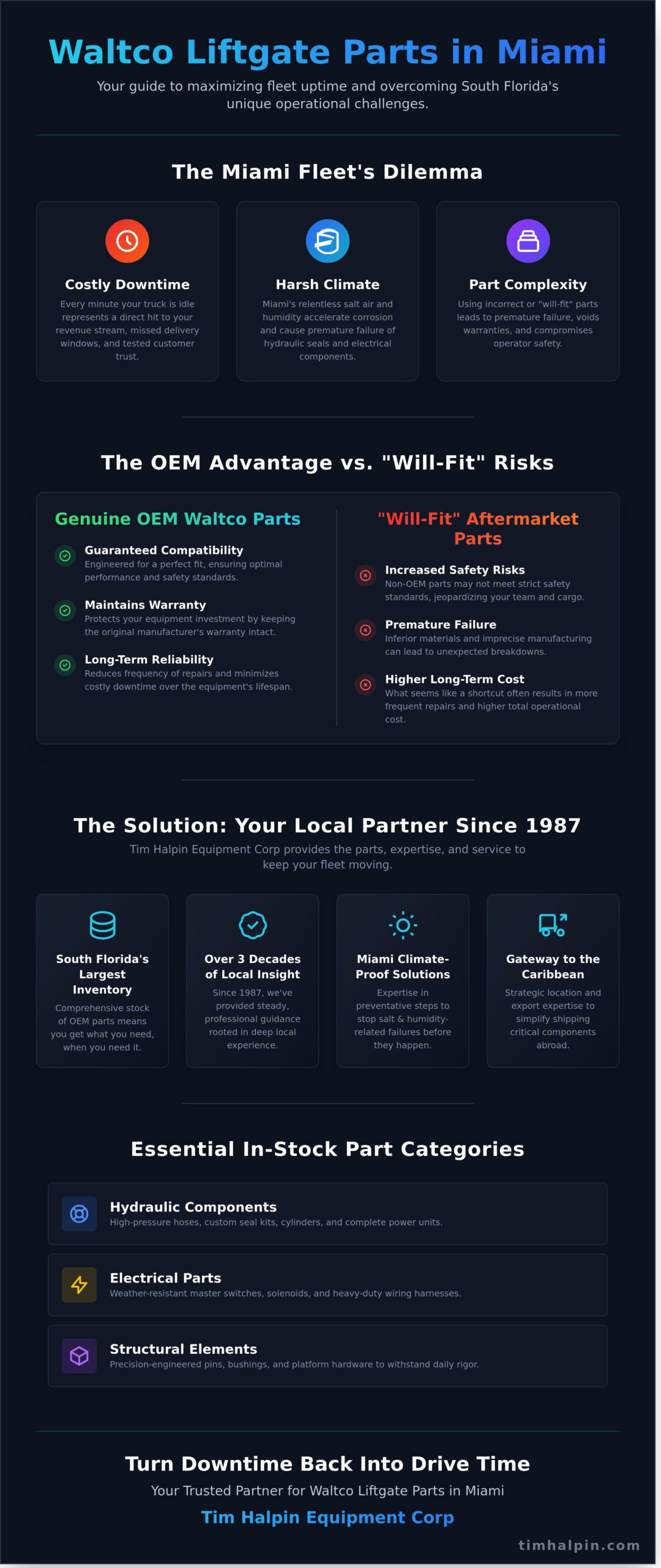 Waltco Liftgate Parts in Miami: Your Local Source for OEM Parts and Expert Repair - Infographic