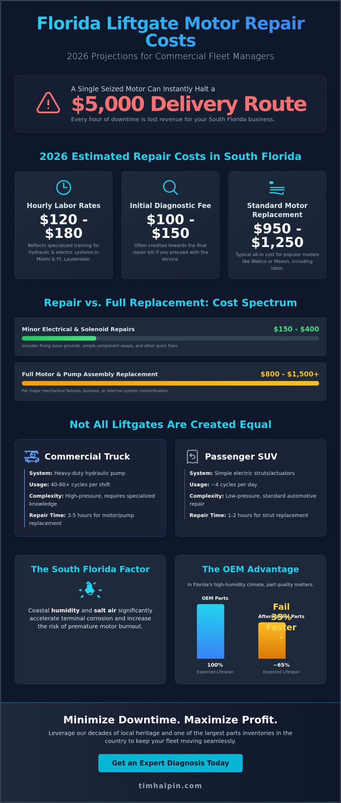 Cost to Repair Liftgate Motor in Florida: 2026 Fleet Manager’s Guide