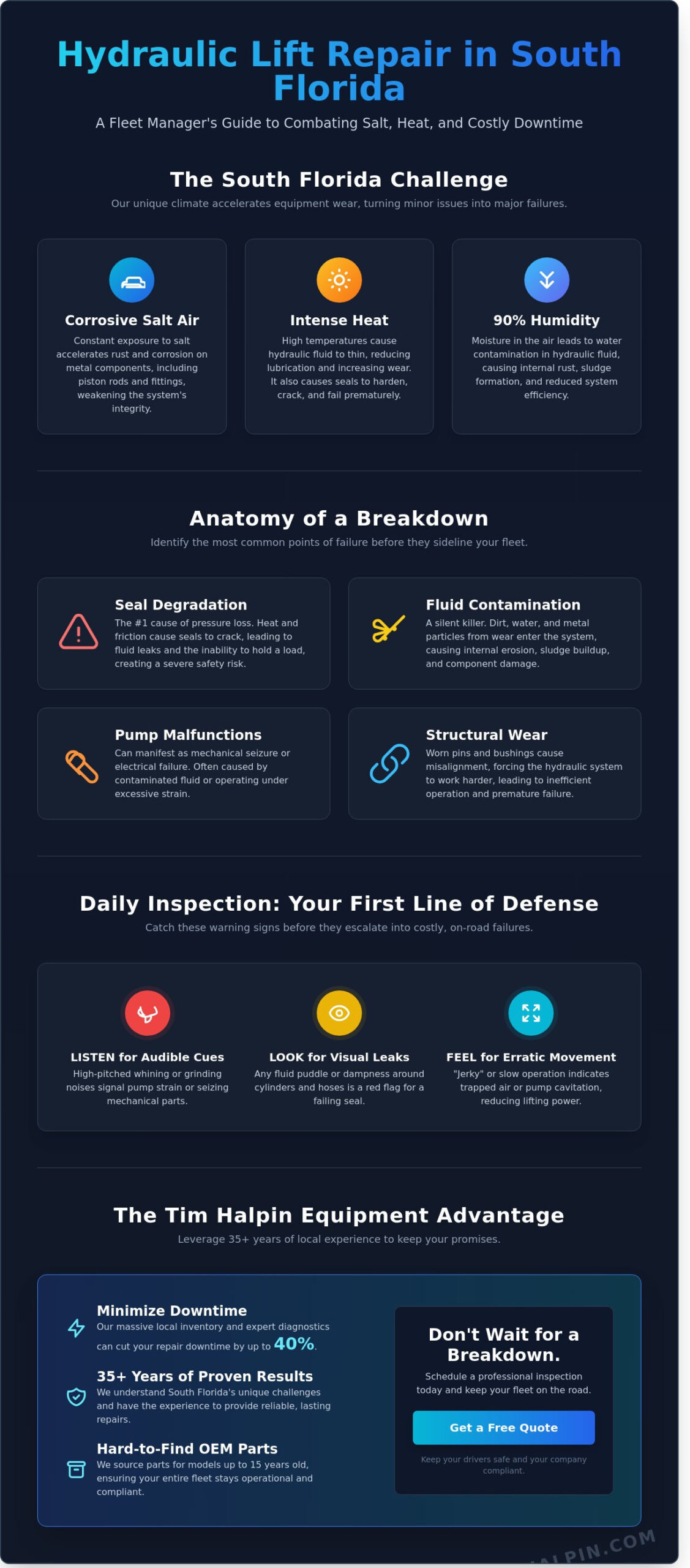 Hydraulic Lift Repair in South Florida: The 2026 Commercial Fleet Guide