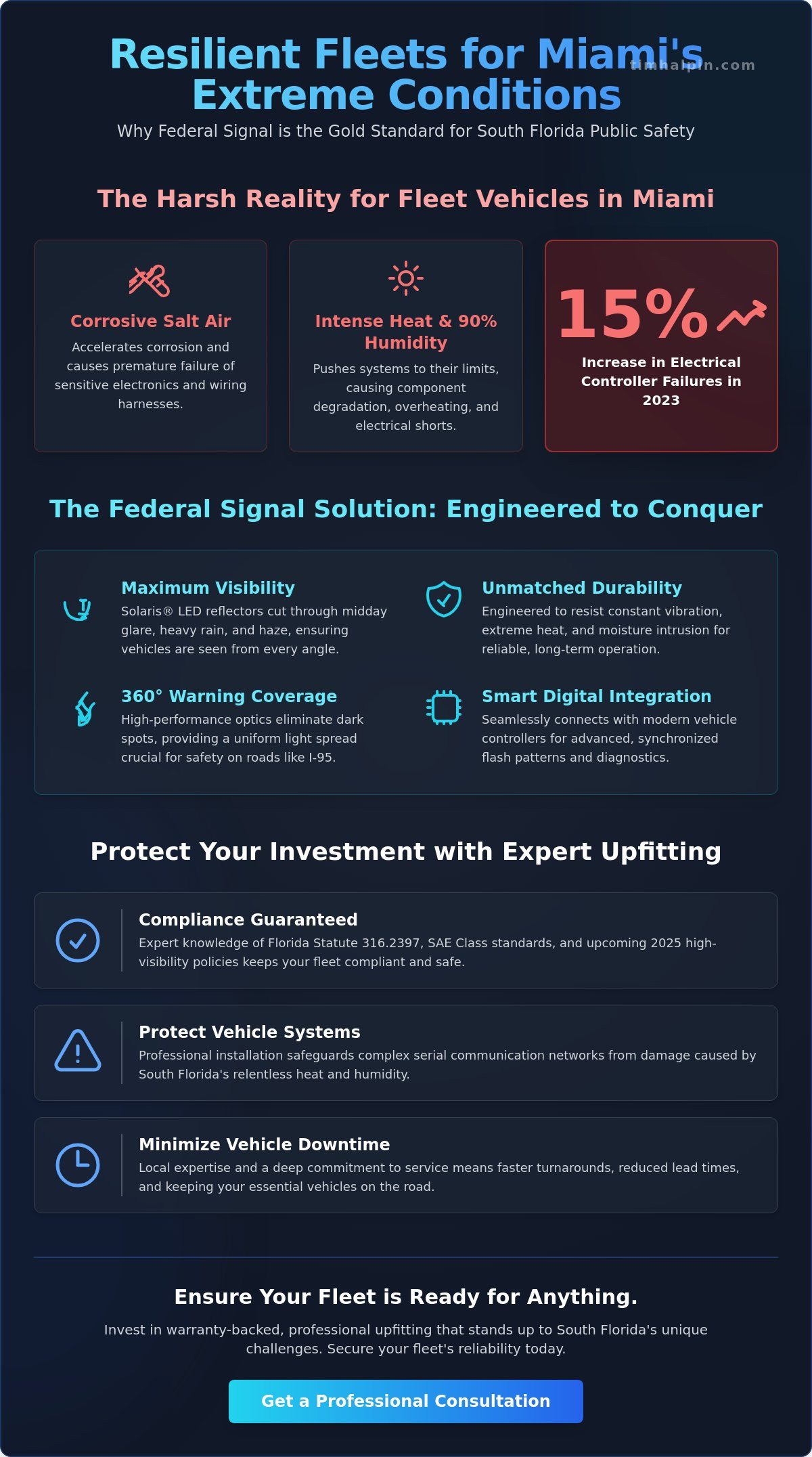 Federal Signal Lighting in Miami: The Fleet Manager’s Guide to Public Safety Upfitting