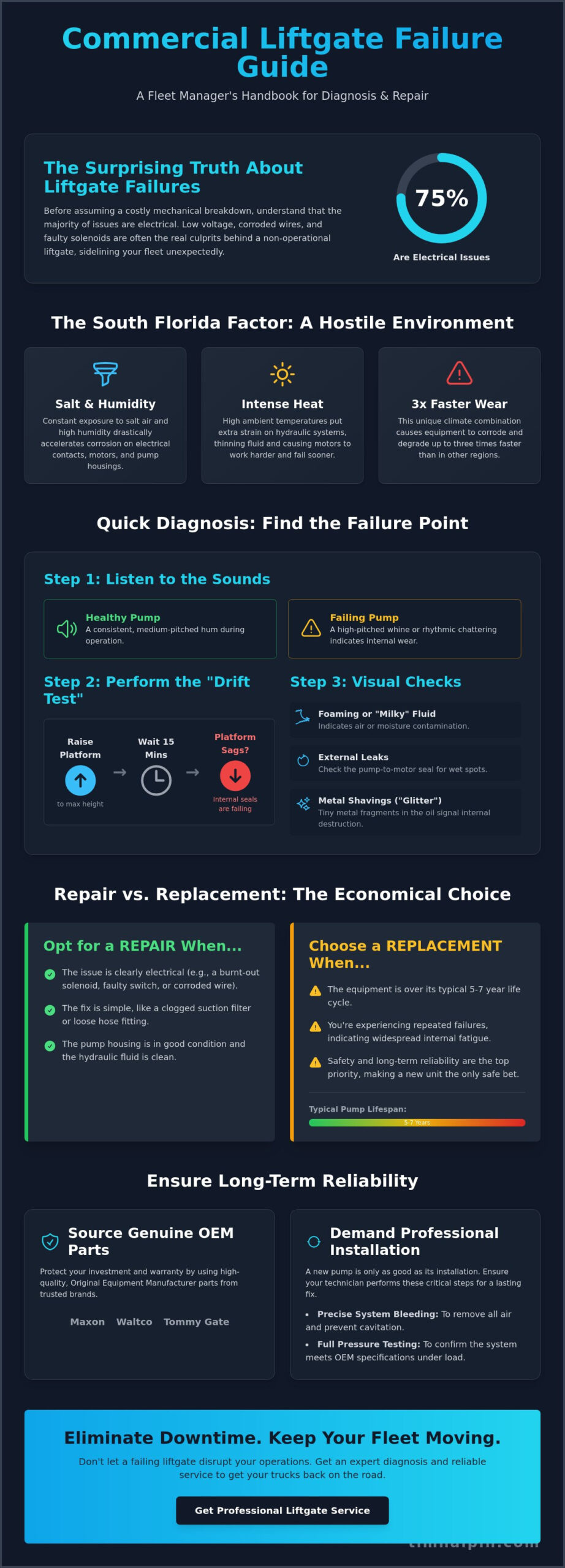Liftgate Pump Replacement in South Florida: The Fleet Manager’s Guide to Hydraulic Reliability