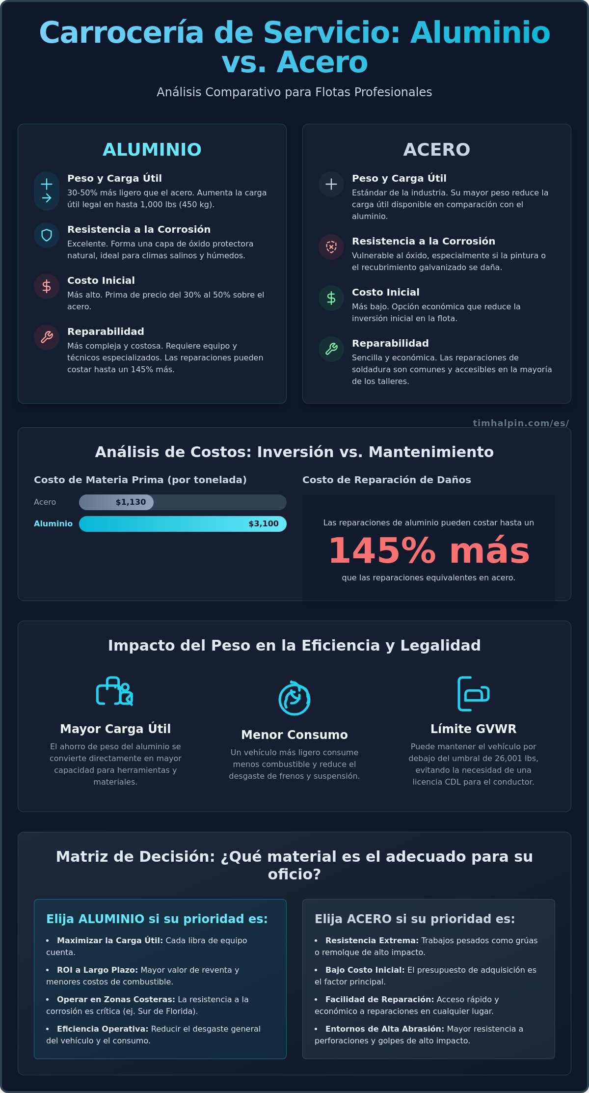 Carrocería de Servicio de Aluminio vs Acero: La Guía del Gerente de Flota para 2026 sobre ROI y Durabilidad