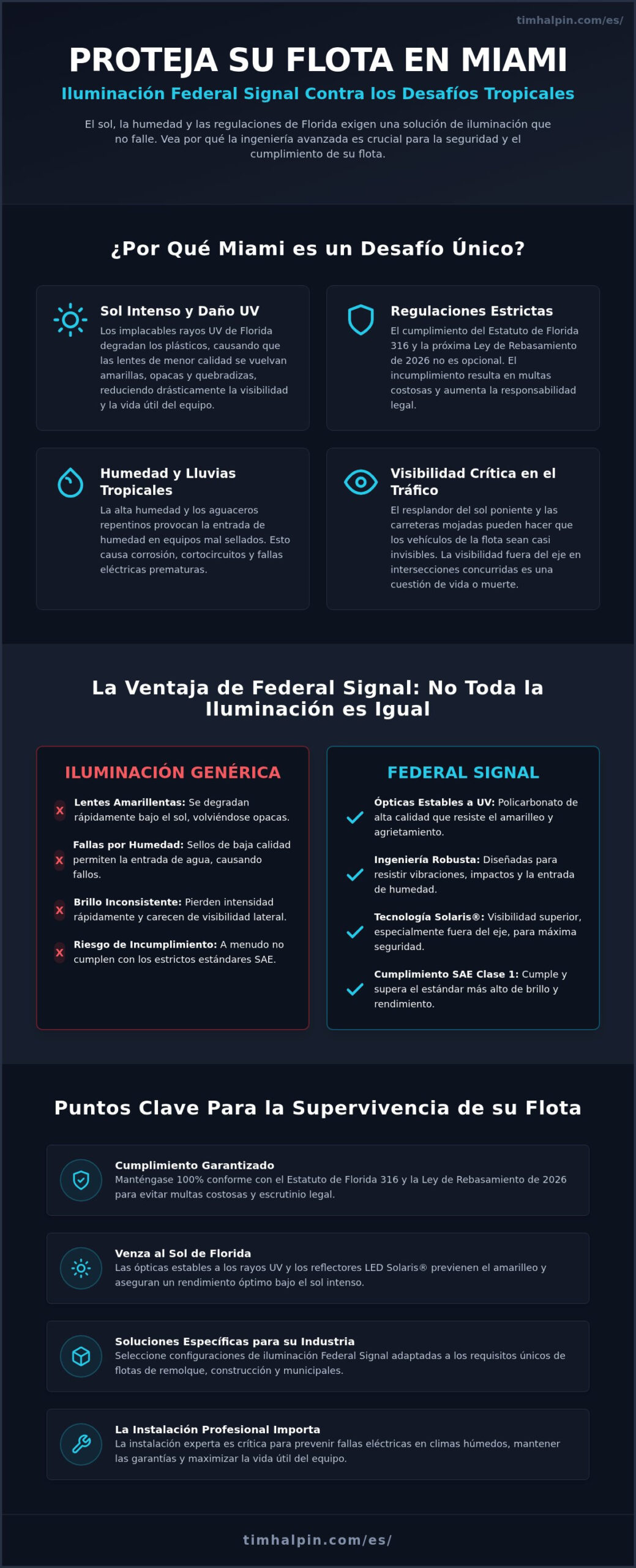 Iluminación Federal Signal en Miami: La Guía 2026 para la Visibilidad y Cumplimiento de Flotas