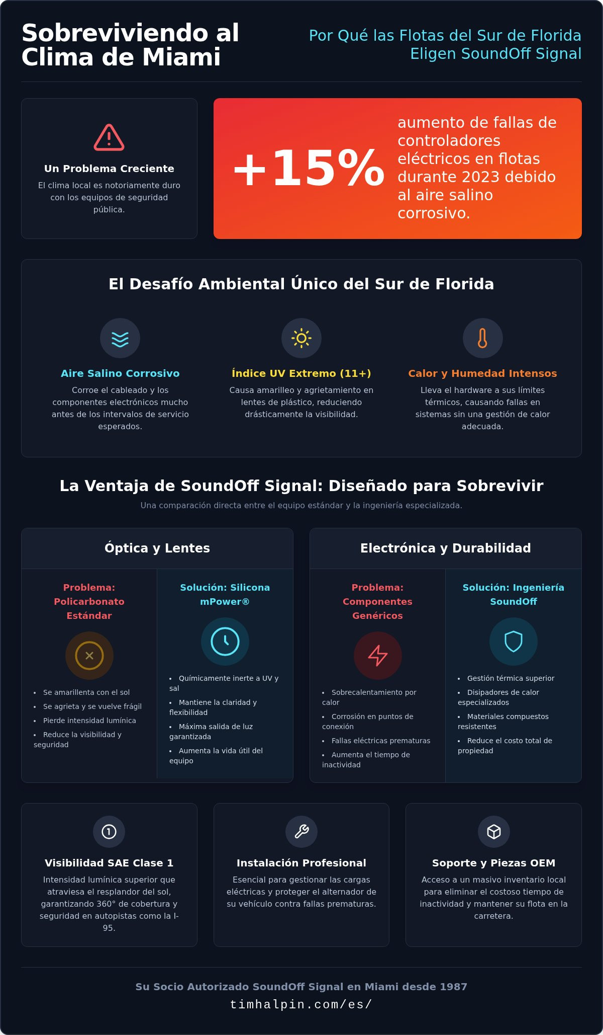 Iluminación SoundOff Signal en Miami: La Guía del Gerente de Flota para Tecnología de Seguridad Pública Duradera (2026)