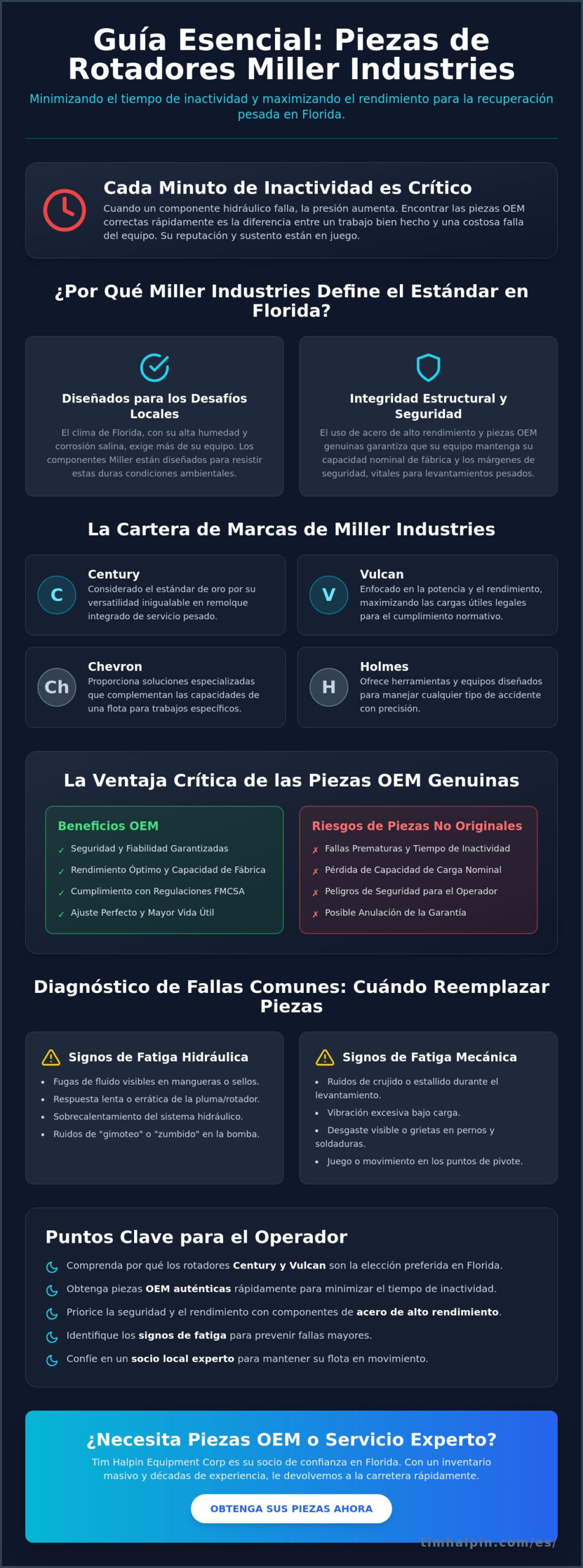 Piezas de Rotador Miller Industries Florida: La Guía Profesional para la Recuperación Pesada (2026)
