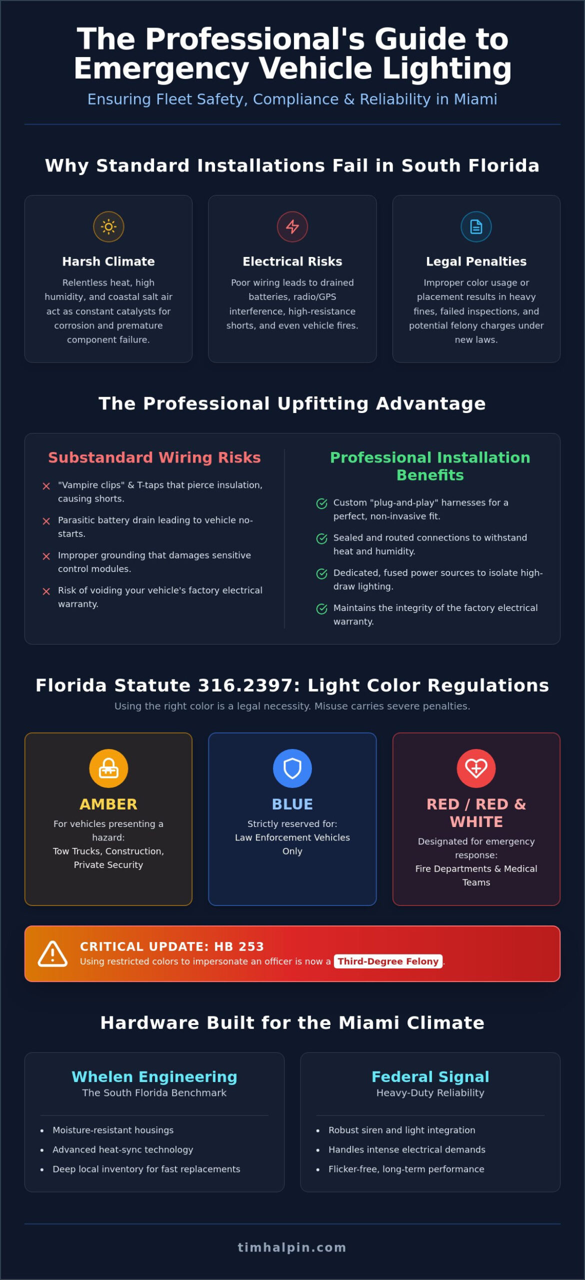 Emergency Vehicle Light Installation in Miami: The Professional Fleet Guide for 2026