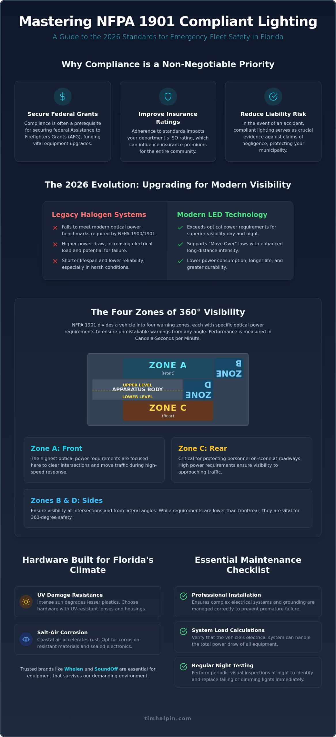 NFPA 1901 Compliant Lighting in Florida: The 2026 Fleet Safety Guide