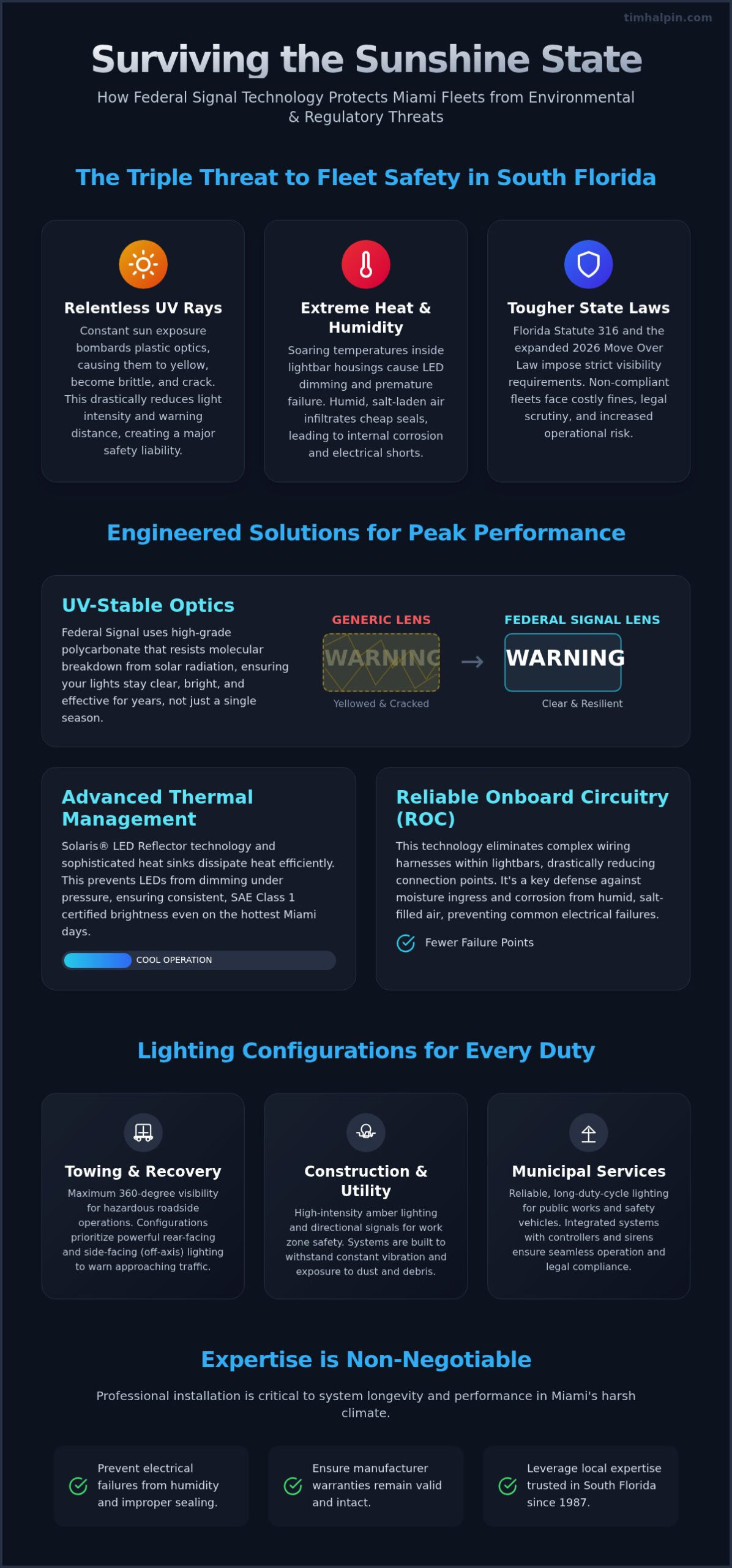 Federal Signal Lighting in Miami: The 2026 Guide to Fleet Visibility & Compliance
