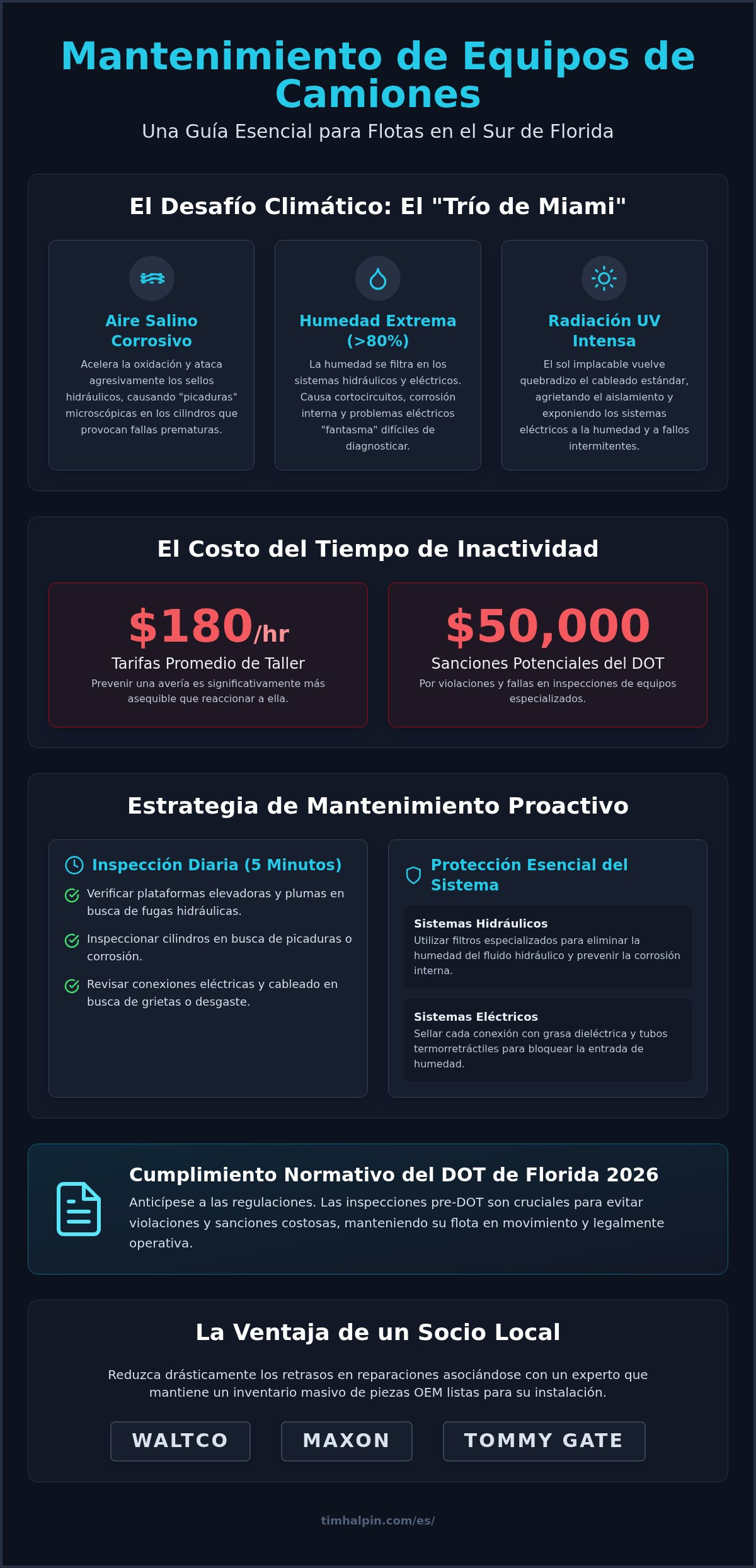 La Lista Definitiva de Mantenimiento de Equipos de Camiones para Flotas del Sur de Florida (2026)