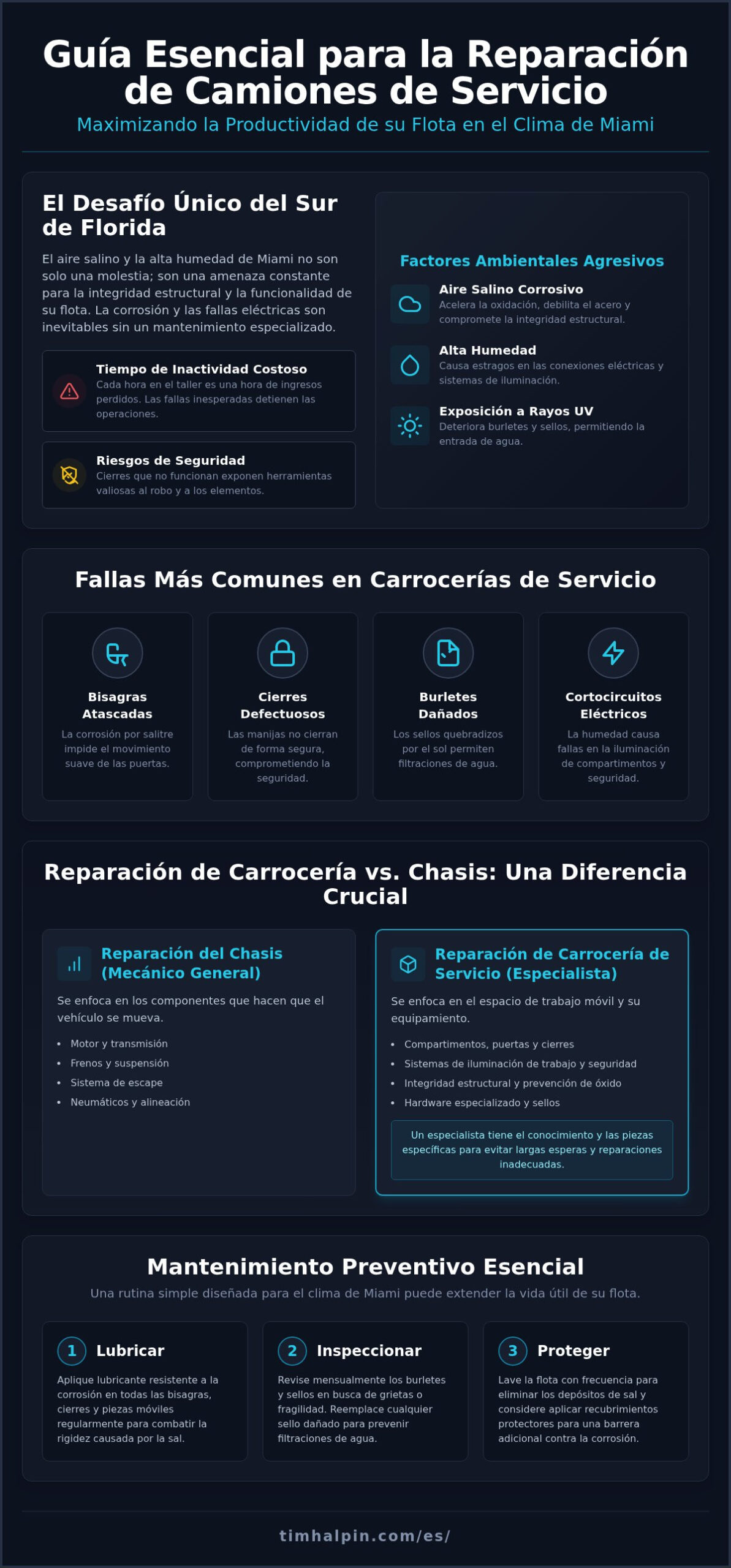 Reparación de Camiones de Servicio en Miami: Restaurando el Espacio de Trabajo Móvil de Su Flota